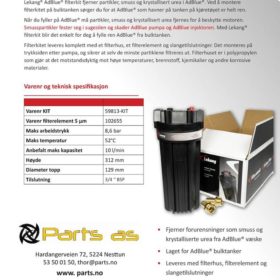 AdBlue® kvalitetsfilter og AdBlue® filterkit som beskytter dieselmotoren (også kalt urea filter)