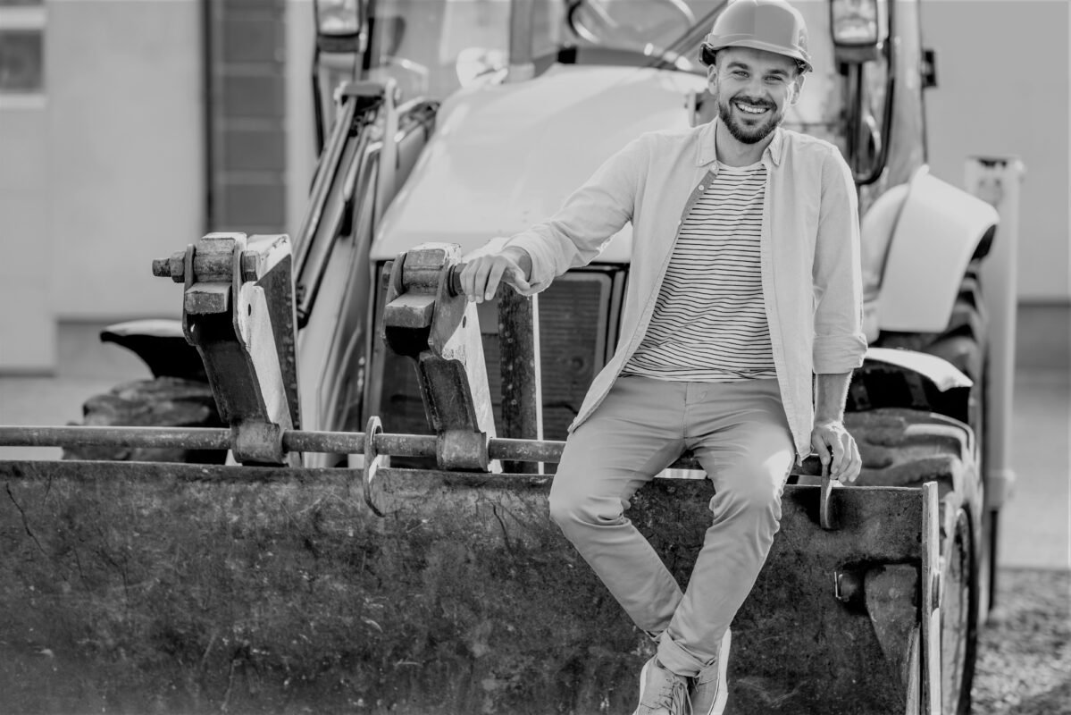 Glass til anleggsmaskiner.